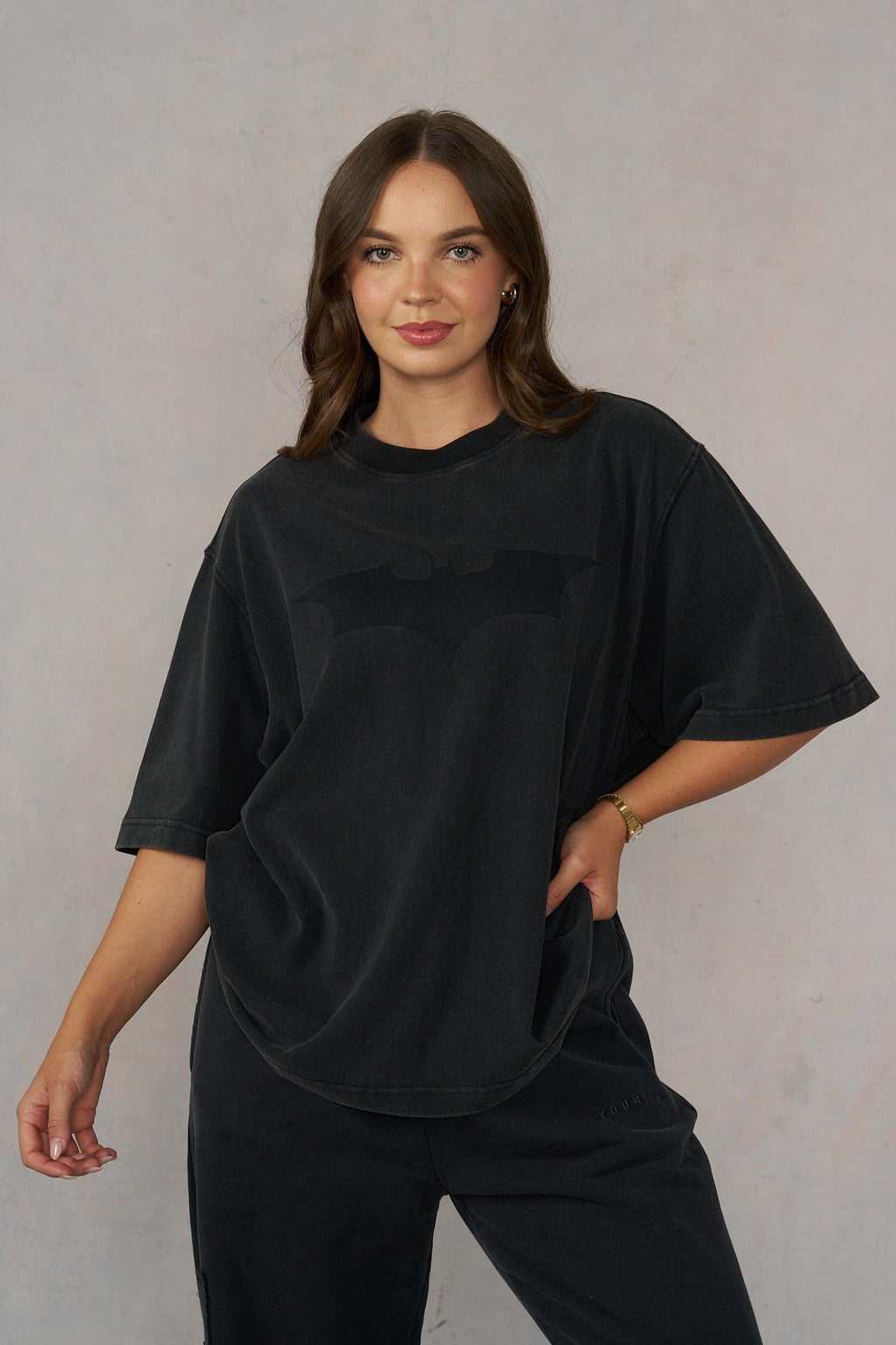 W4103 Camiseta Batman estilo desgastado