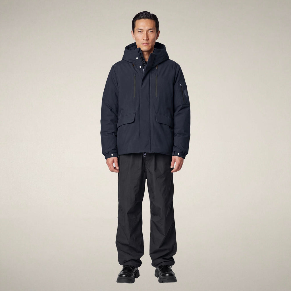 Men's Parka Hiram in Blue Black