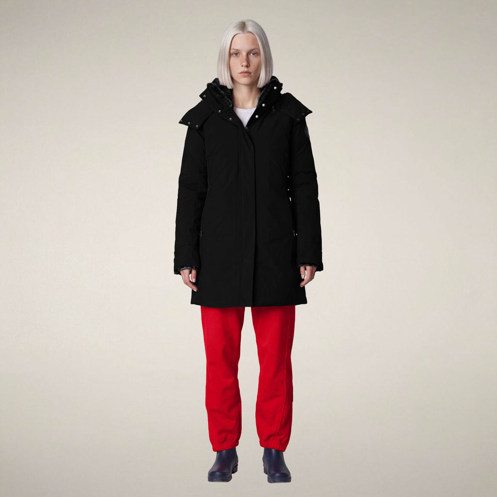 Parka Samantah para mujer en negro