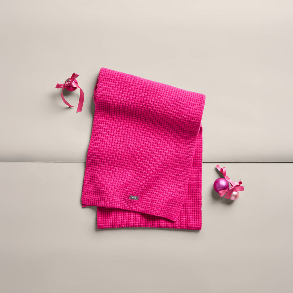 Waffle Scarf - Shocking Pink