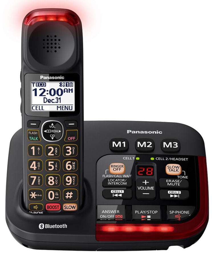 Panasonic Black Link2Cell Bluetooth Amplified Cordless Phone With Digital Answering Machine - KX-TGM430B - image 1