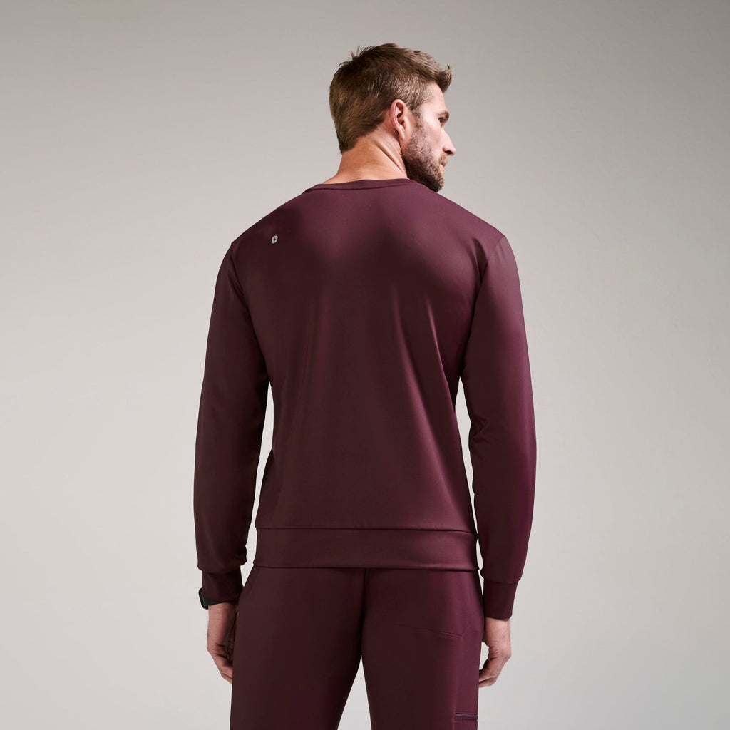 Destin Relaxed Long-Sleeve Scrub Top - Burgundy