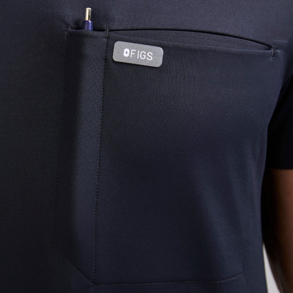 Logan V-Neck Scrub Top - Navy