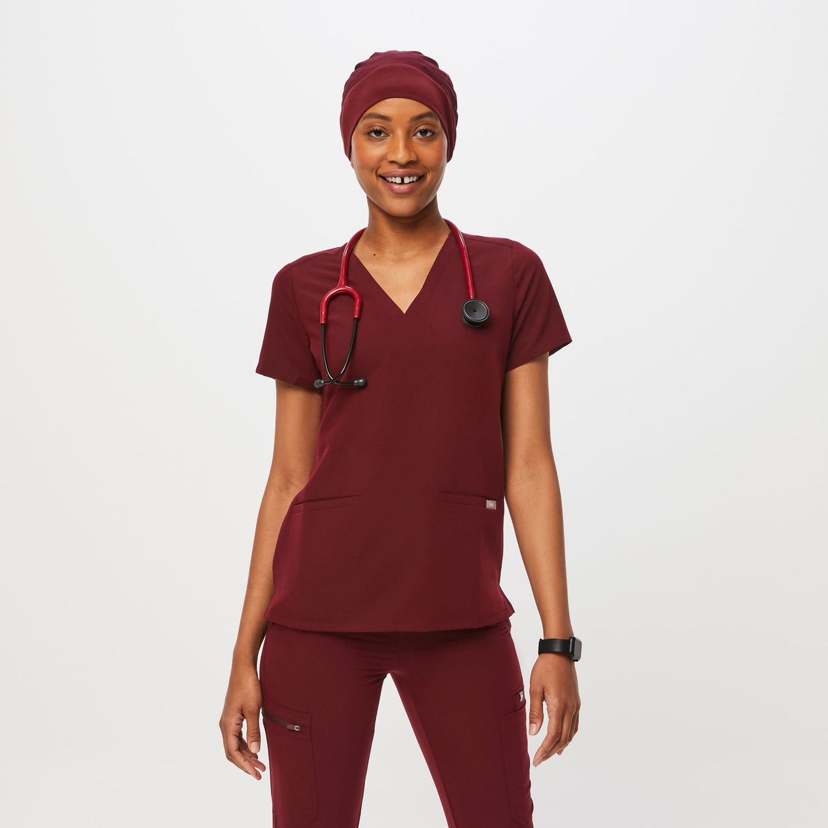 Modern Expandable Scrub Cap - Burgundy