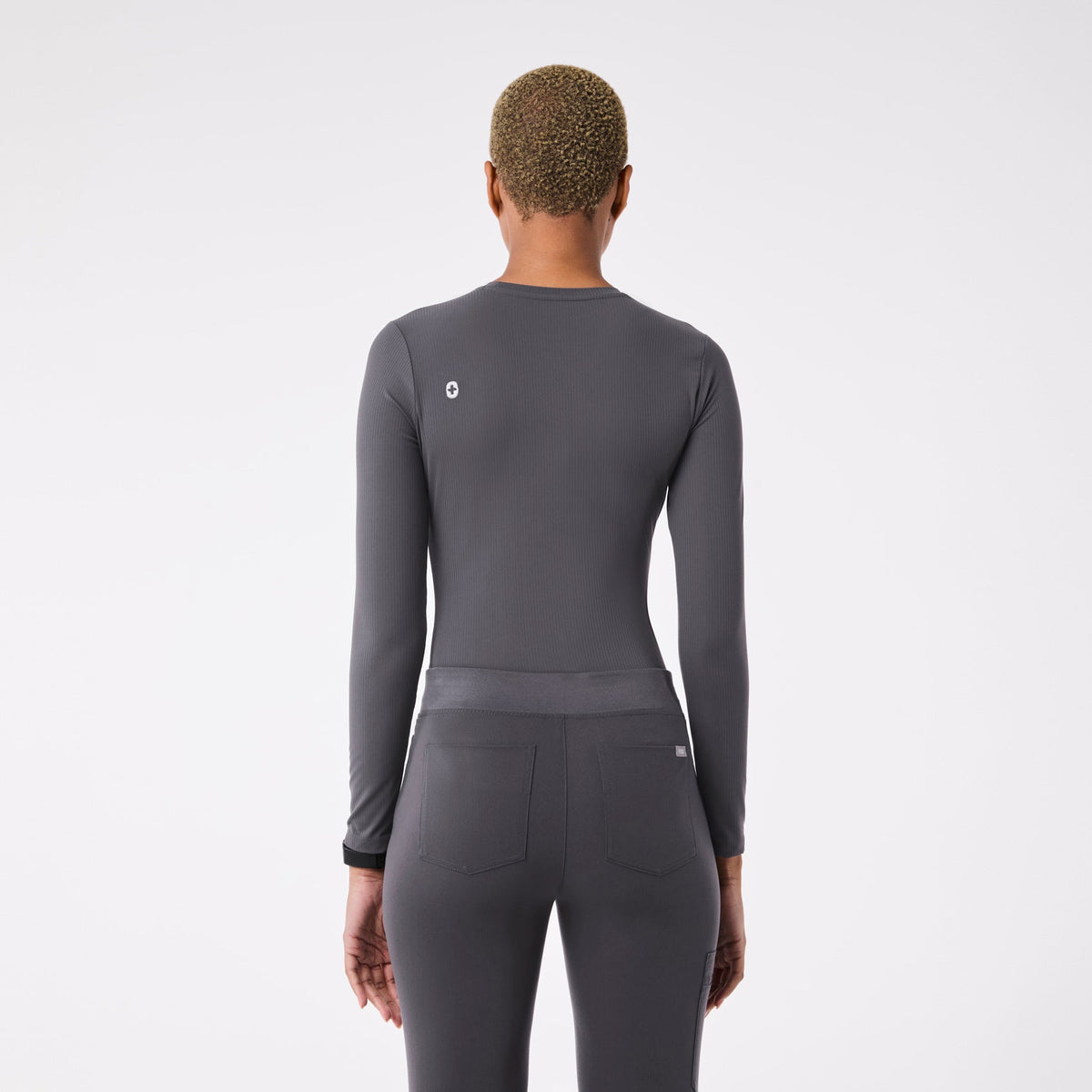 Palmer Ribbed Long-Sleeve Underscrub - Charcoal