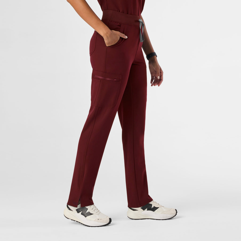 Yola High-Rise Slim Scrub Pant™ - Burgundy