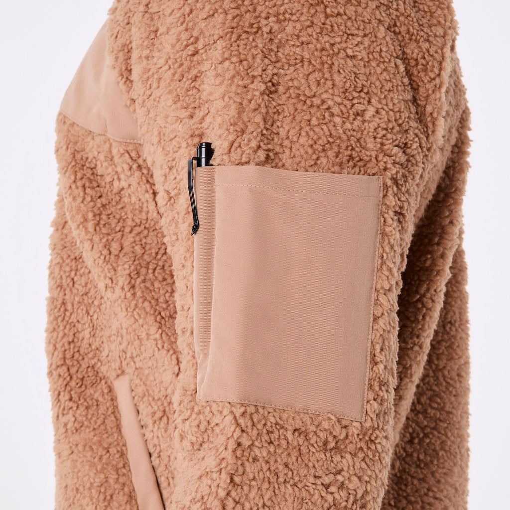 High-Pile Fleece Bomber Jacket - Macchiato
