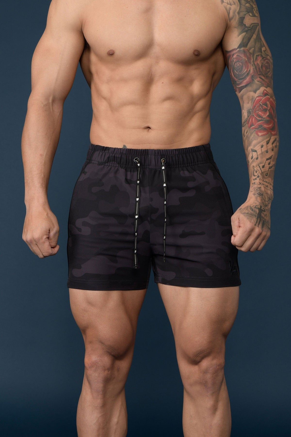 101 Bodybuilding Short Shorts - Camo Black / Small
