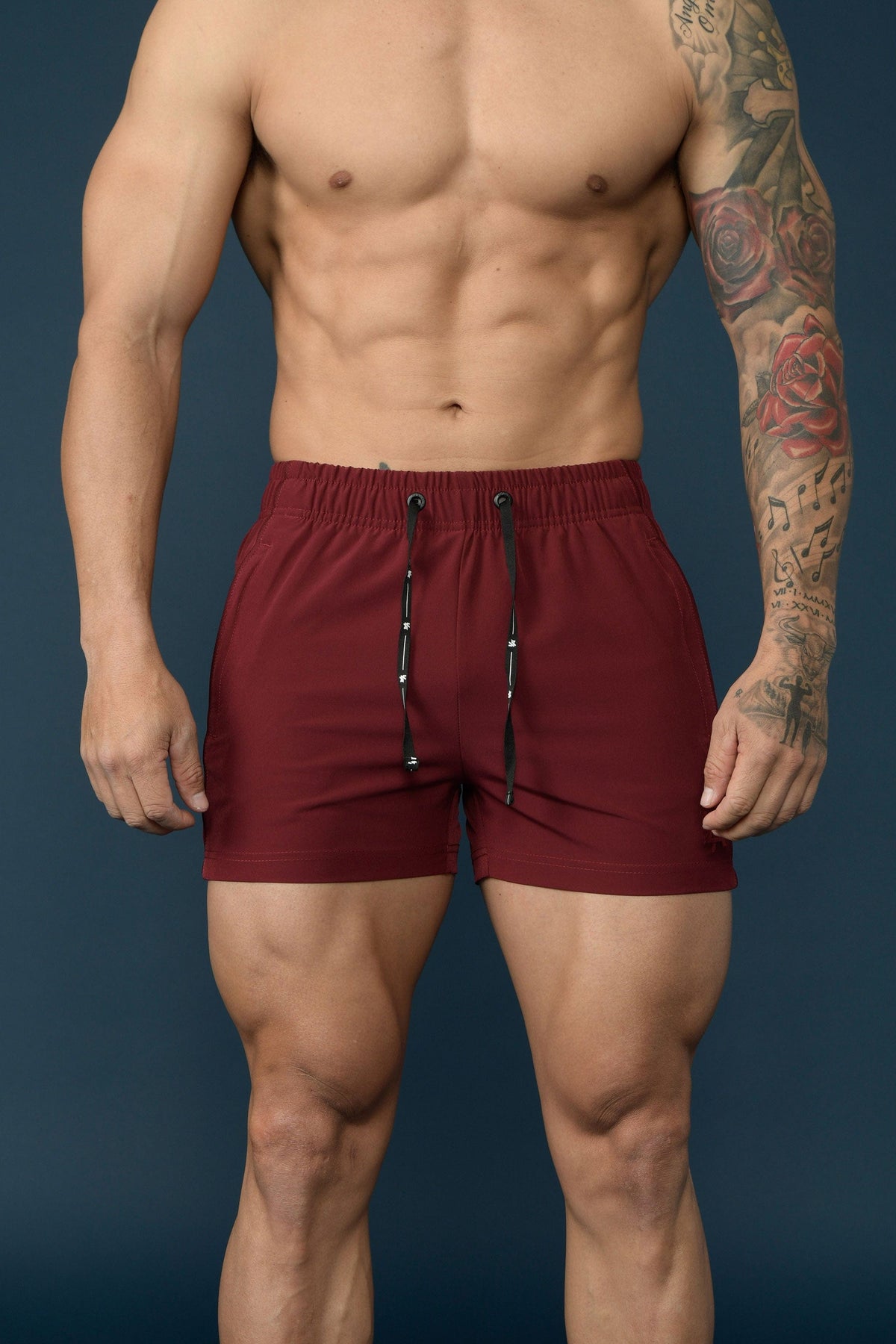 101 Bodybuilding Short Shorts - Burgundy / Small