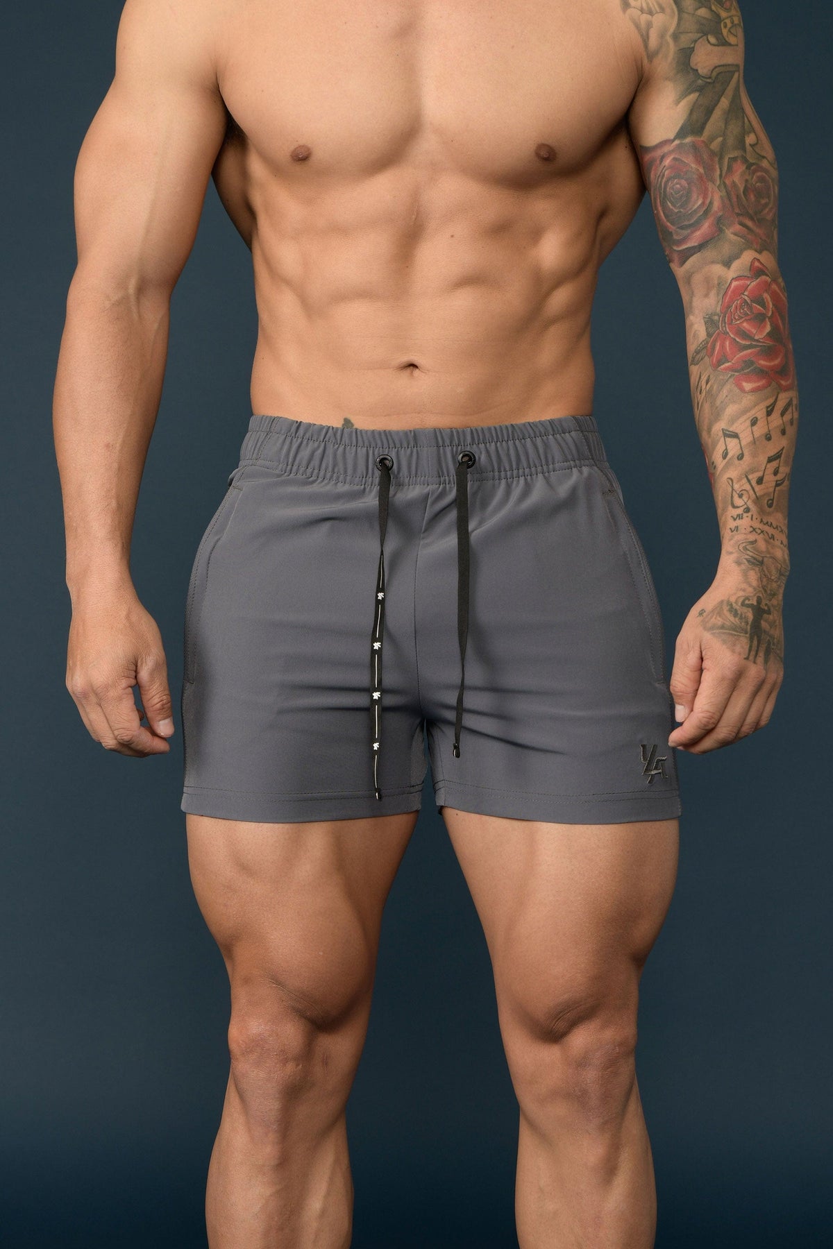 101 Bodybuilding Short Shorts - All Grey / Small