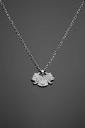9103 Silver Twinsignia Pendant with two pitbulls, a 24-inch chain, and a 27 × 43 mm pendant.