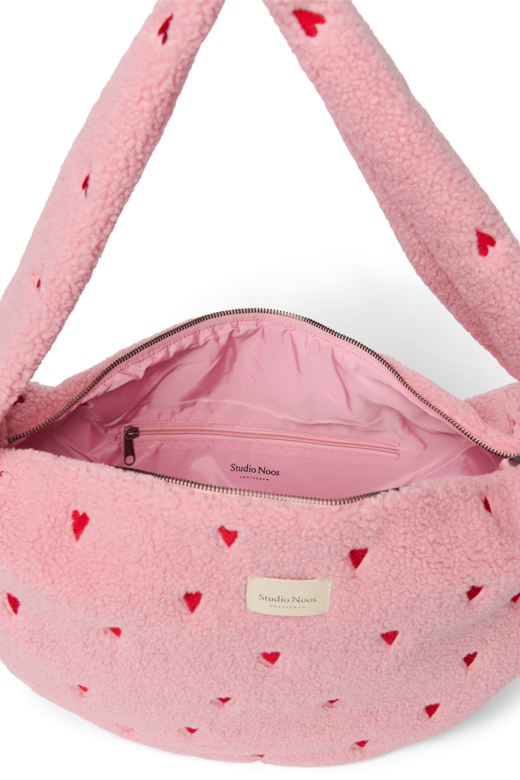 Teddy Crossbodytas | Lichtroze hartjes