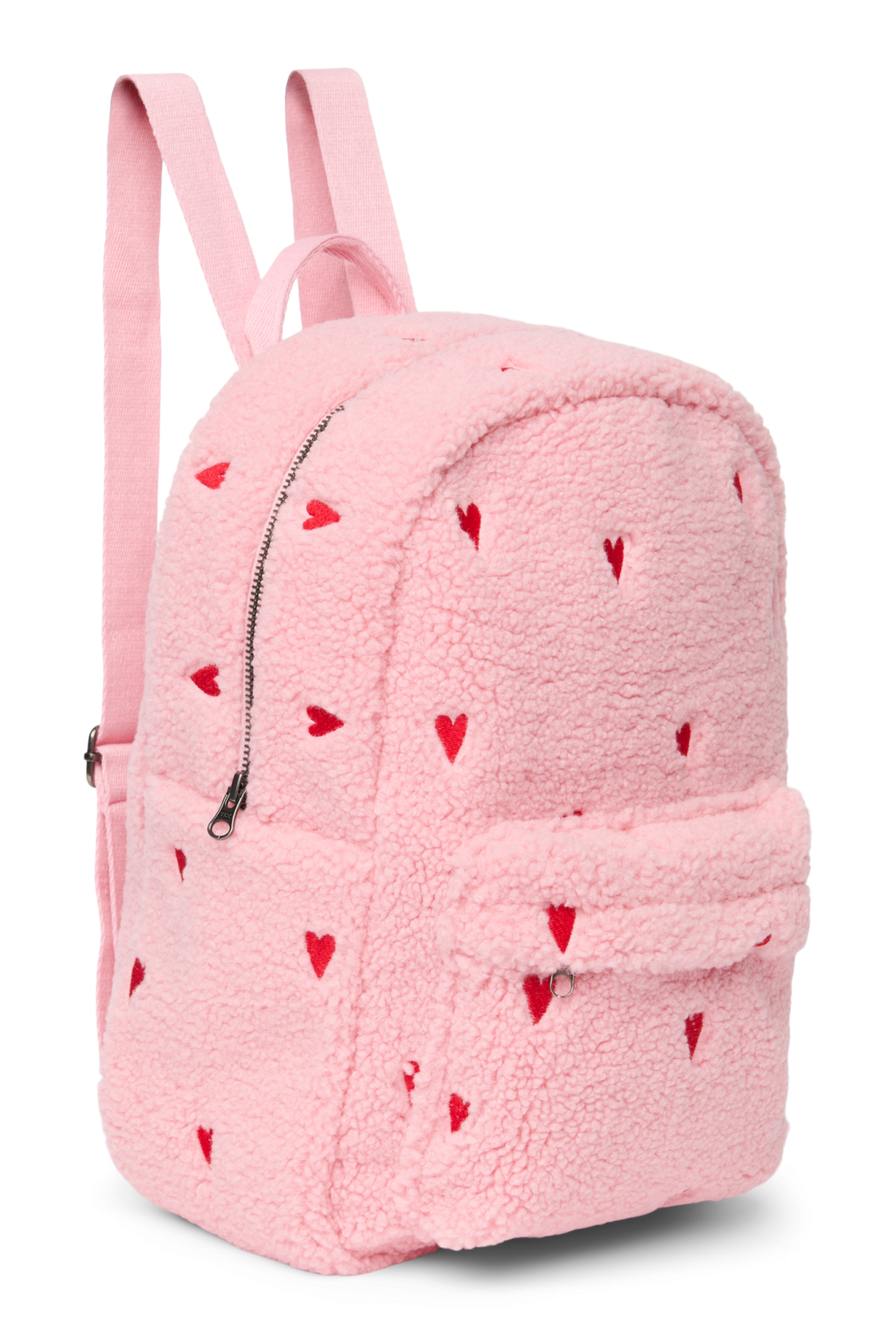 Teddy-Midi-Rucksack | Hellrosa Herzen