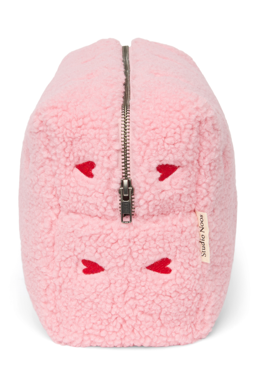Teddy Waschtasche | Hellrosa Herzen
