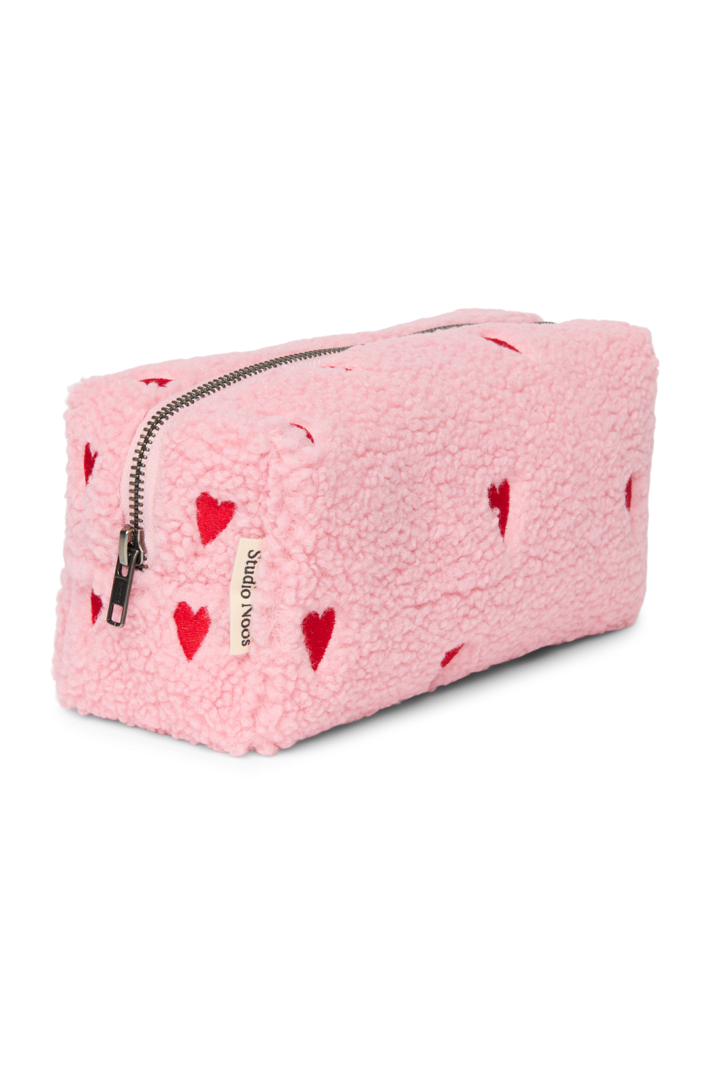 Teddy Pouch | Lichtroze hartjes