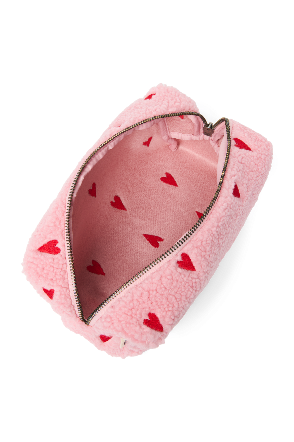 Teddy Pouch | Lichtroze hartjes