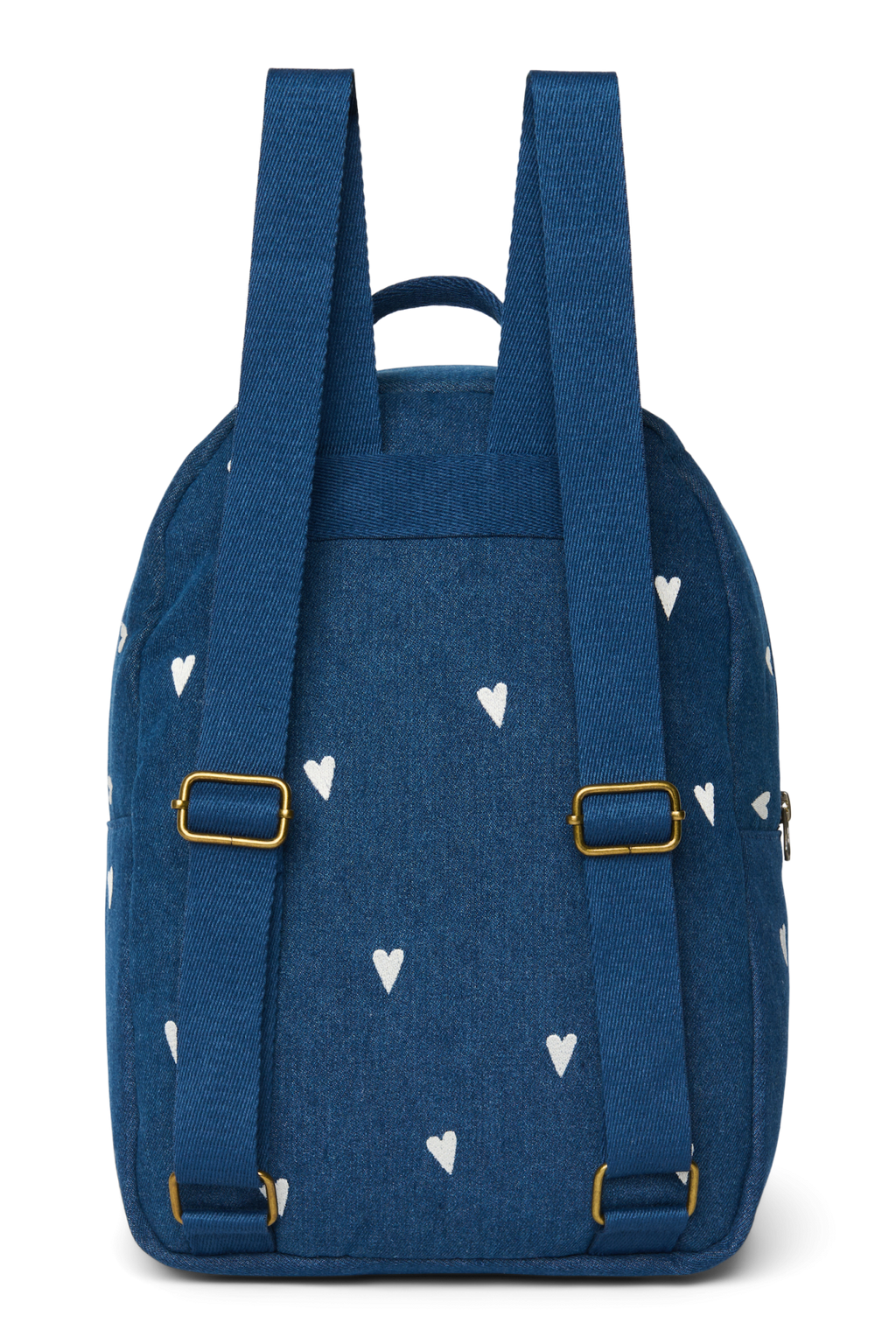 Denim Midi Rugzak | Donkerblauwe Witte Hartjes