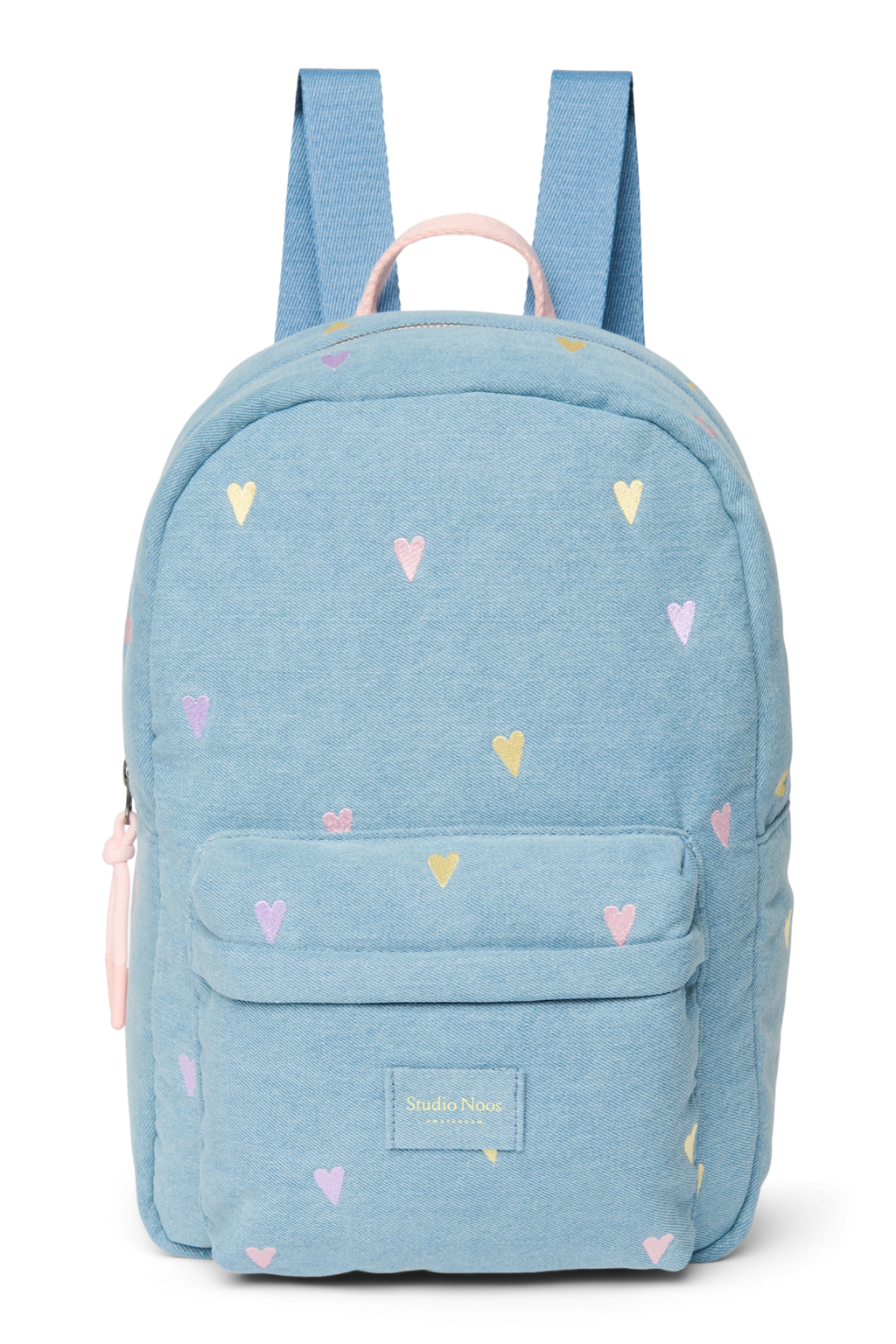 Denim-Rucksack Midi | Hellblaue Herzen