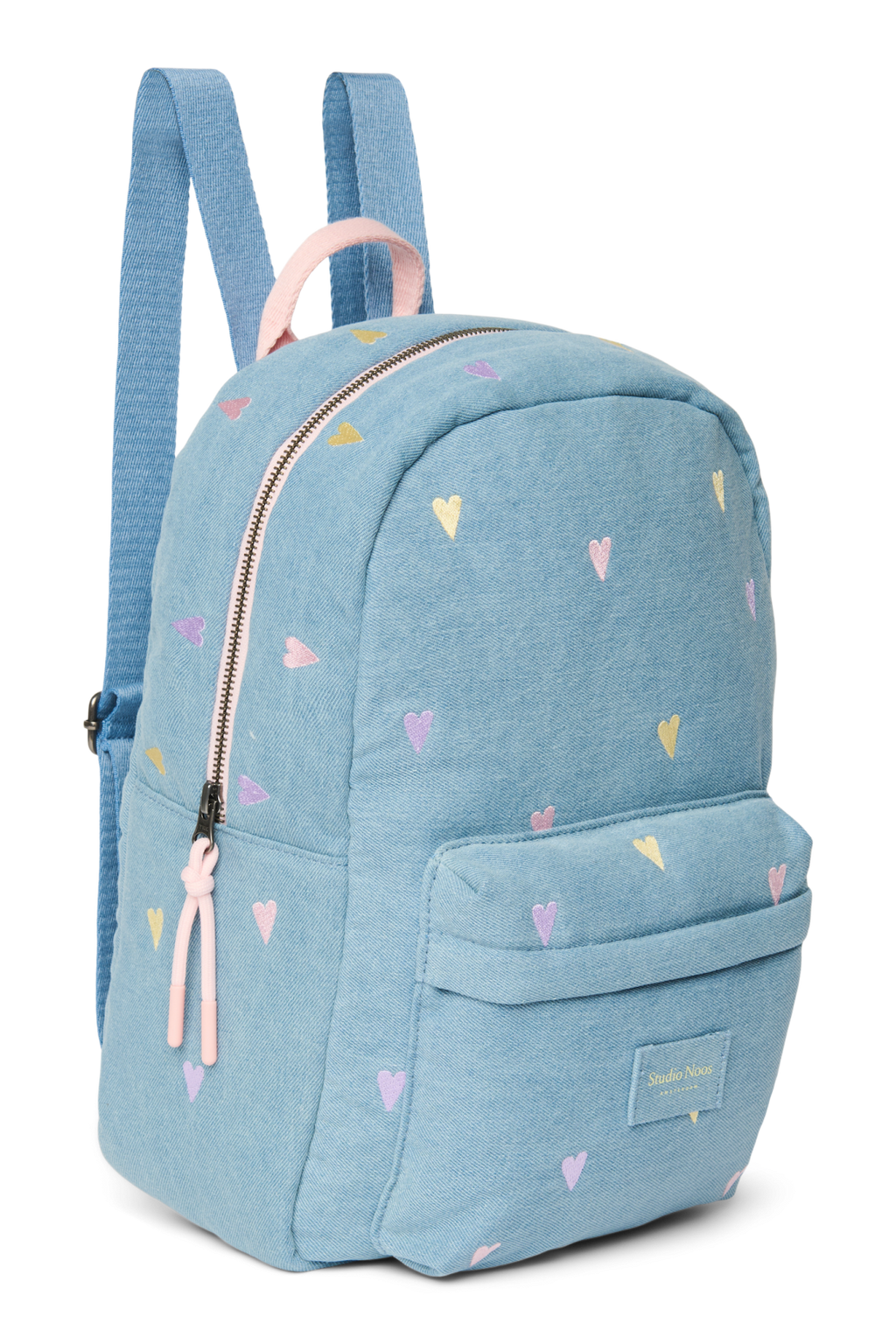 Denim-Rucksack Midi | Hellblaue Herzen