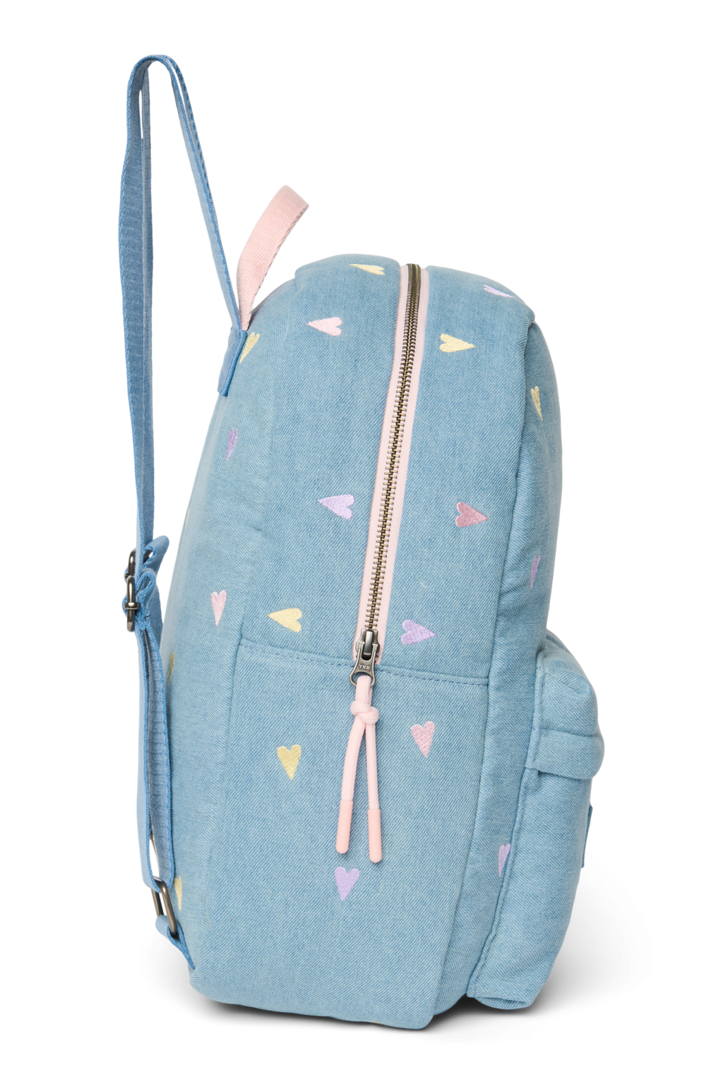 Denim-Rucksack Midi | Hellblaue Herzen