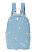 Denim-Mini-Rucksack | Hellblaue Herzen