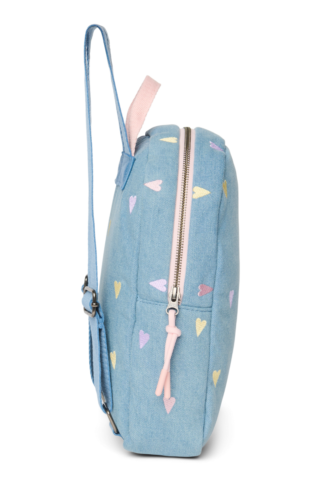 Denim-Mini-Rucksack | Hellblaue Herzen