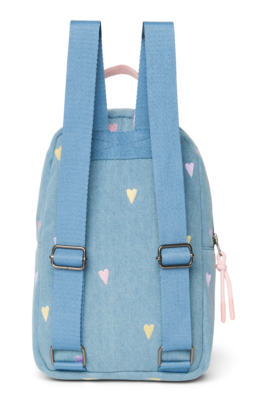 Denim-Mini-Rucksack | Hellblaue Herzen