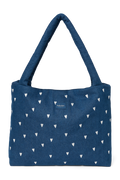 Denim Mom Bag | Donkerblauw Witte Hartjes
