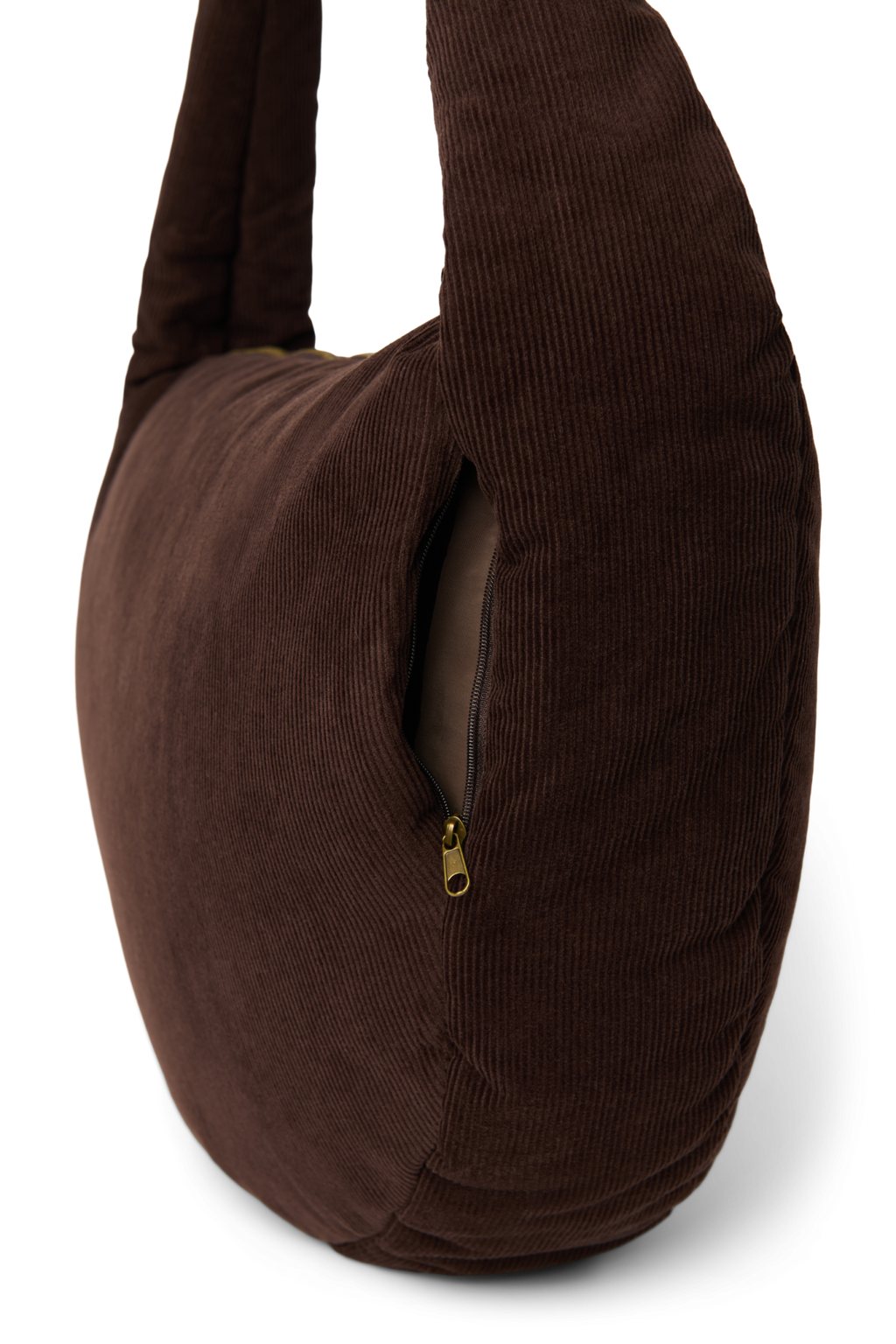 Rib Puffy Crossbodytas | Donkerbruin