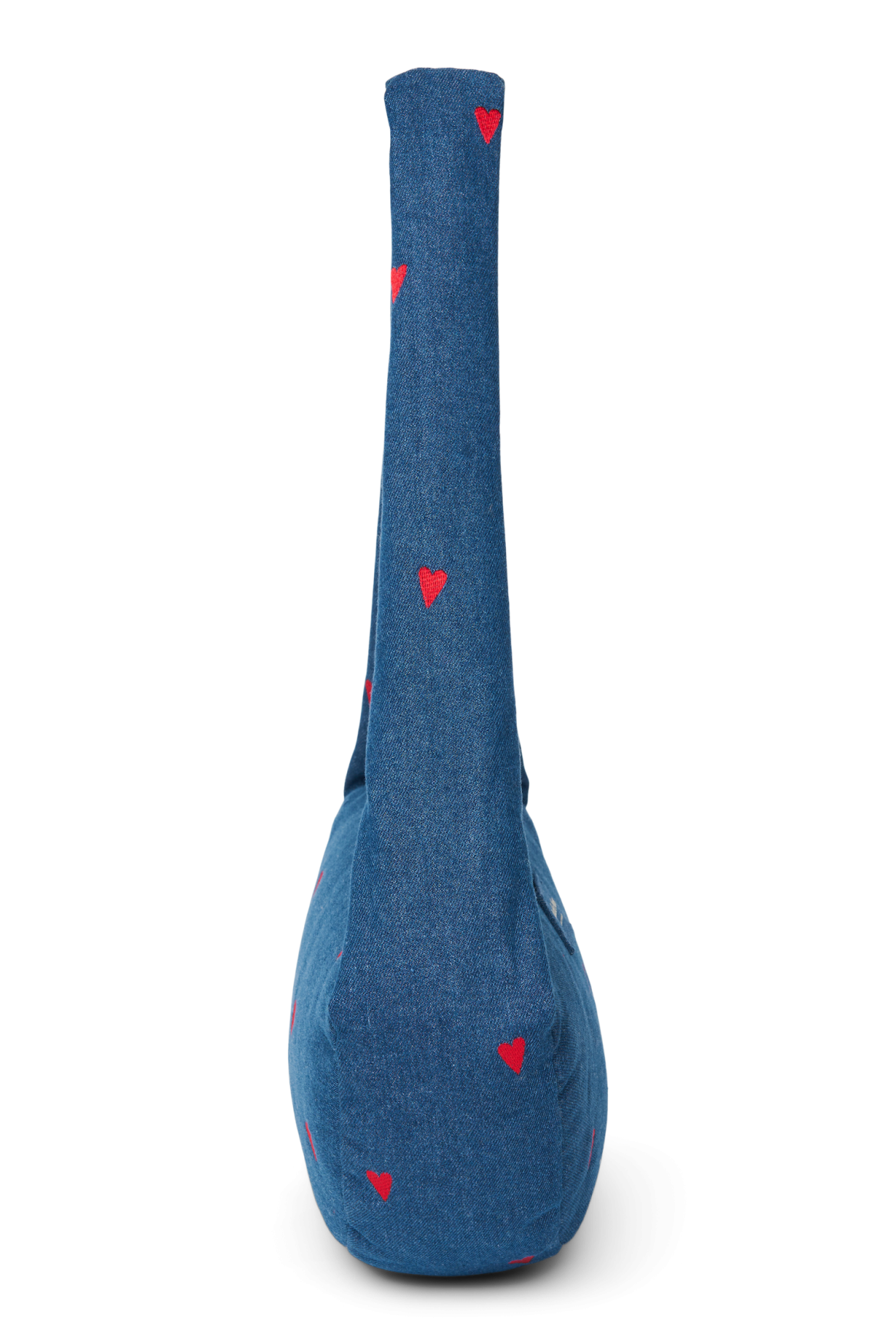 Denim Mini-Umhängetasche | Dunkelblau Rote Herzen
