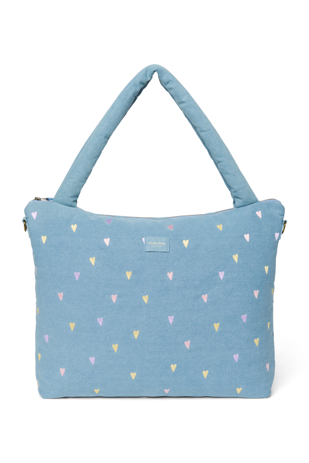 Denim Luiertas | Lichtblauwe Hartjes