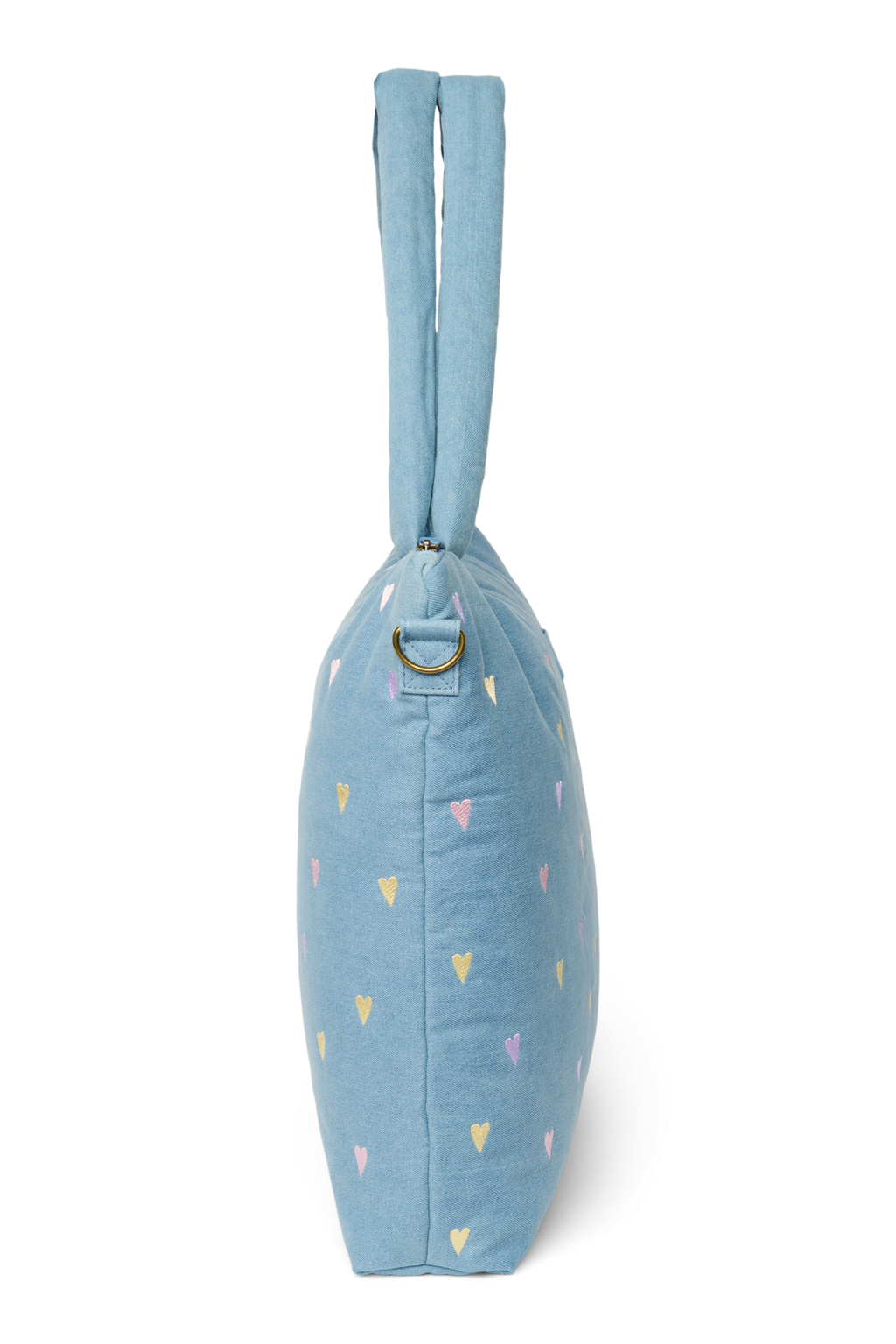 Denim Luiertas | Lichtblauwe Hartjes