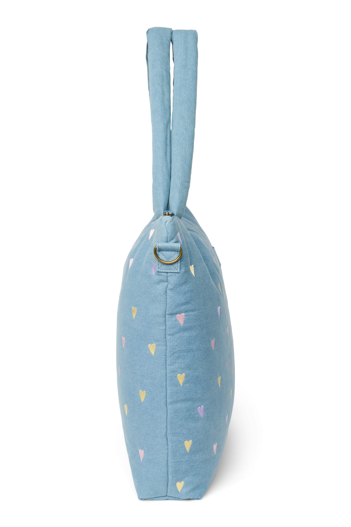 Denim Luiertas | Lichtblauwe Hartjes