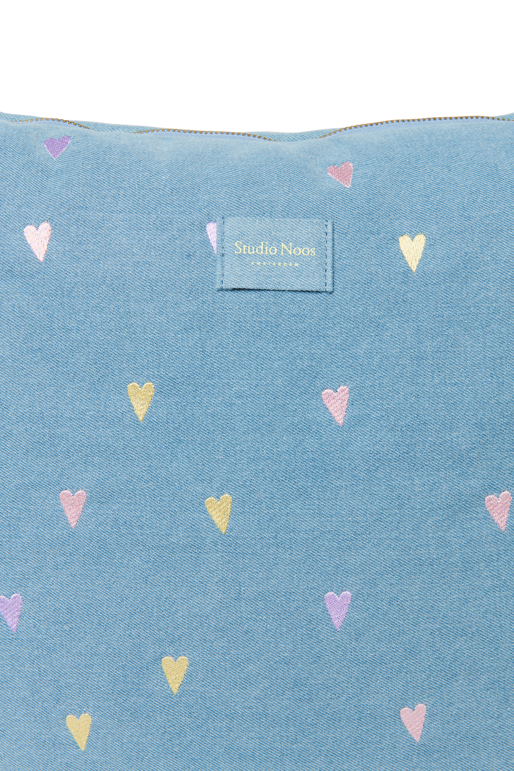 Denim Luiertas | Lichtblauwe Hartjes