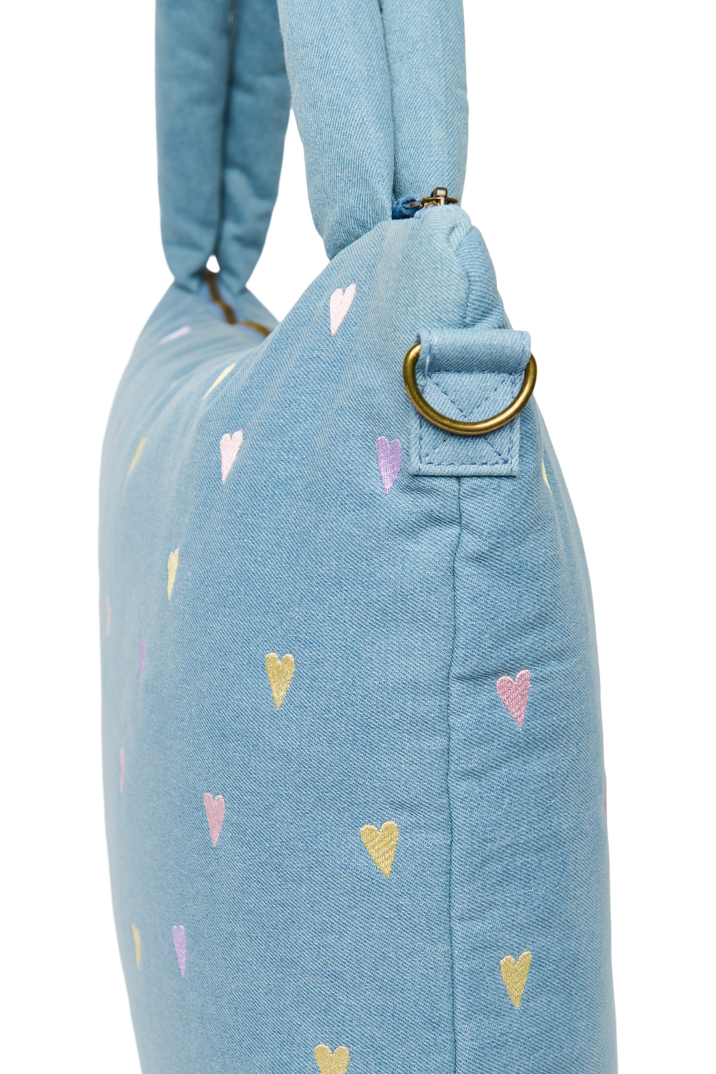 Denim Luiertas | Lichtblauwe Hartjes
