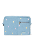 Denim Kinderwagen-Organizer | Hellblaue Herzen