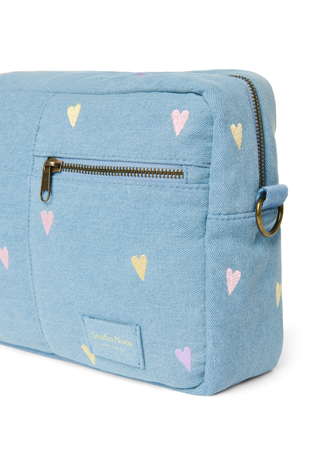Denim Kinderwagen-Organizer | Hellblaue Herzen