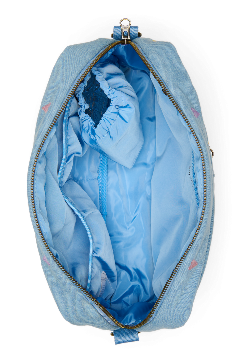 Denim Kinderwagen-Organizer | Hellblaue Herzen