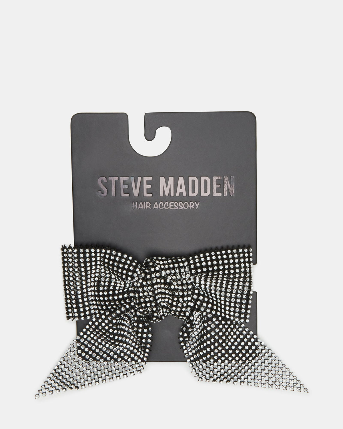 RHINESTONE MESH HAIR BOW BLACK/SILVER