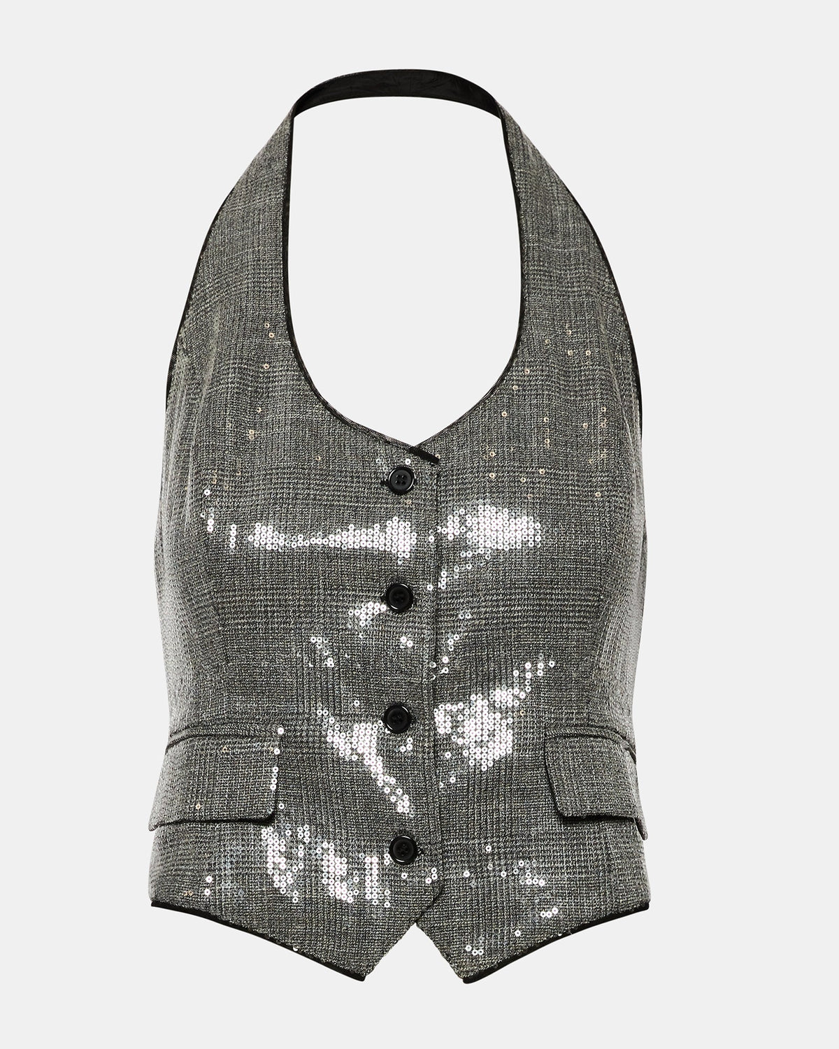 CHANDELLER VEST BLACK PLAID