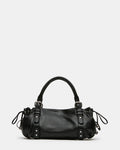 ALBA Black Leather Slouchy Satchel Top Handle Handbag | Steve Madden