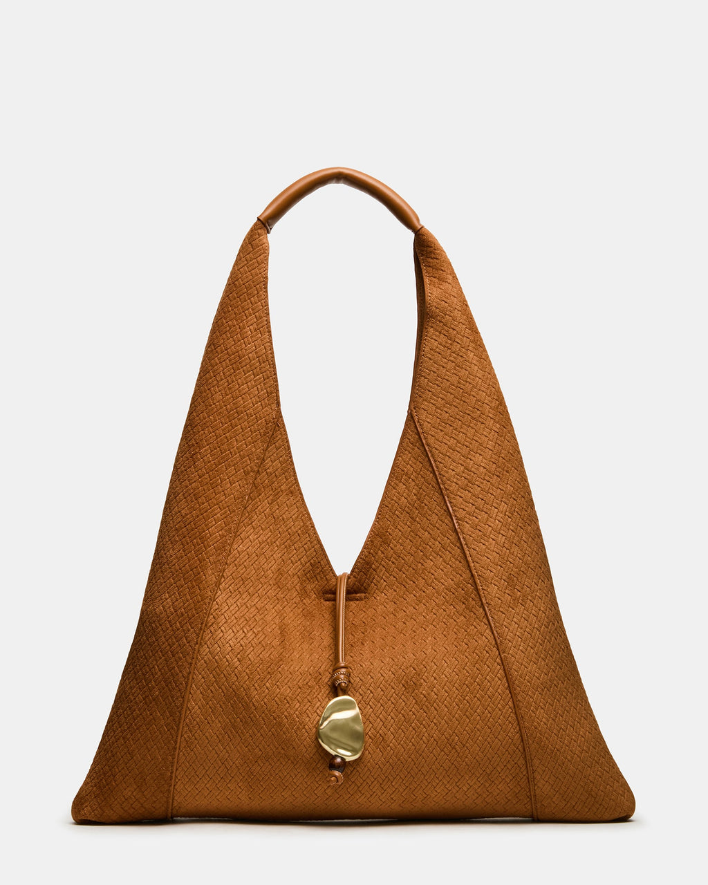 DARI Tobacco Hobo Microsuede Ornament Tote Handbag | Steve Madden