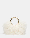 KOVA Cream Faux Fur Top-Handle Handbag | Steve Madden