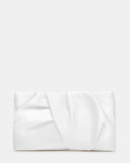 LILIA Bag White Elongated Pleated Crossbody Clutch Handbag | Steve Madden
