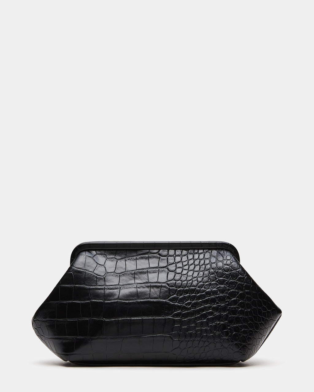 NOVAK Black Crocodile Frame Clutch Handbag | Steve Madden