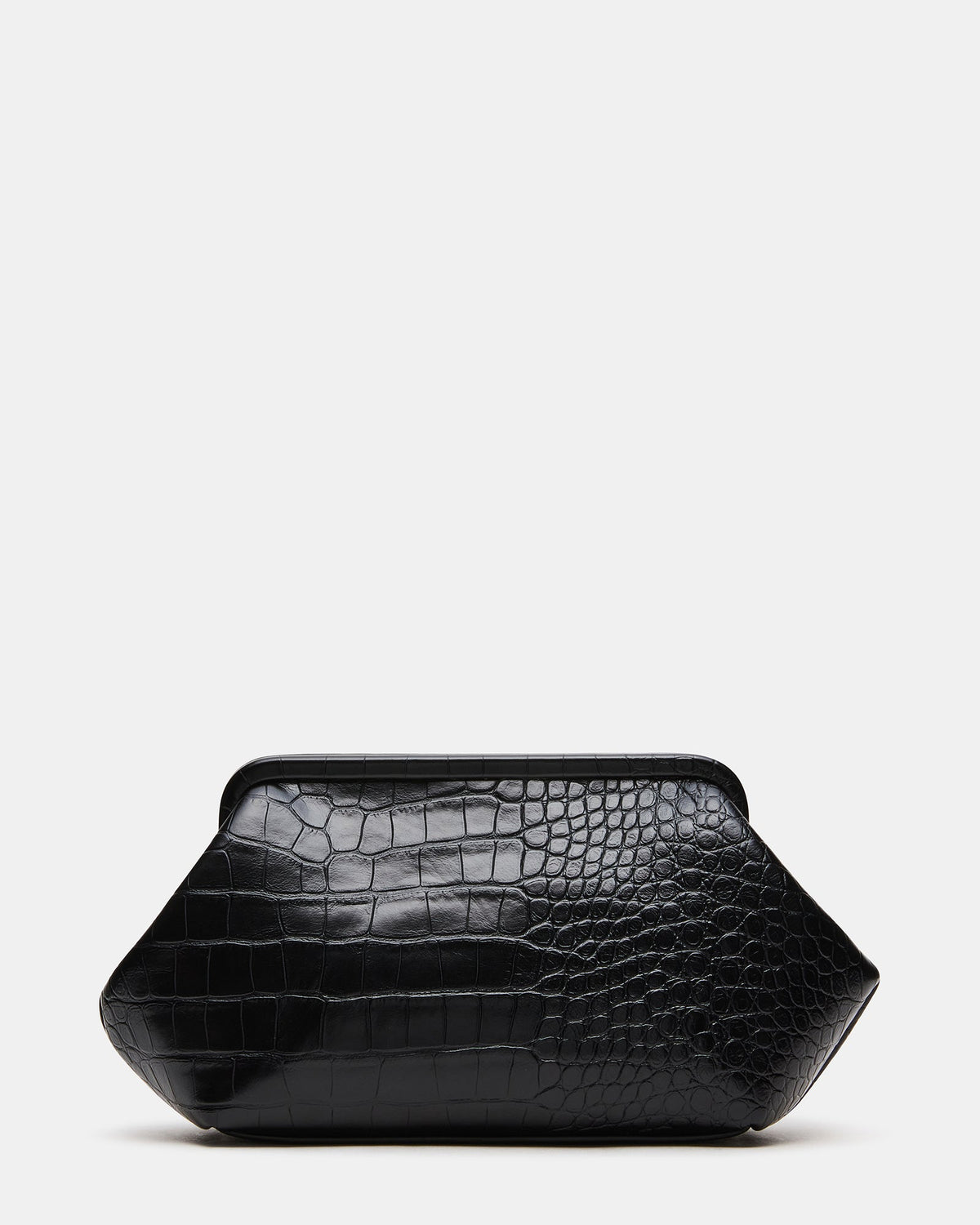NOVAK Black Crocodile Frame Clutch Handbag | Steve Madden