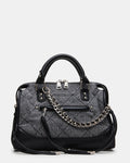 RIGGS Black Denim Slouchy Top-Handle Crossbody Satchel Handbag | Steve Madden