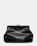 SEFINA Black Kiss-Lock Oversized Clutch Handbag | Steve Madden