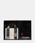 WEBBER HAT BOX Black Satchel Top Handle Crossbody Pins Gift Set | Steve Madden