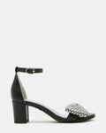 Kids' ABIGAL Black Rhinestone Embellised Block Heel Girls' Heel | Steve Madden